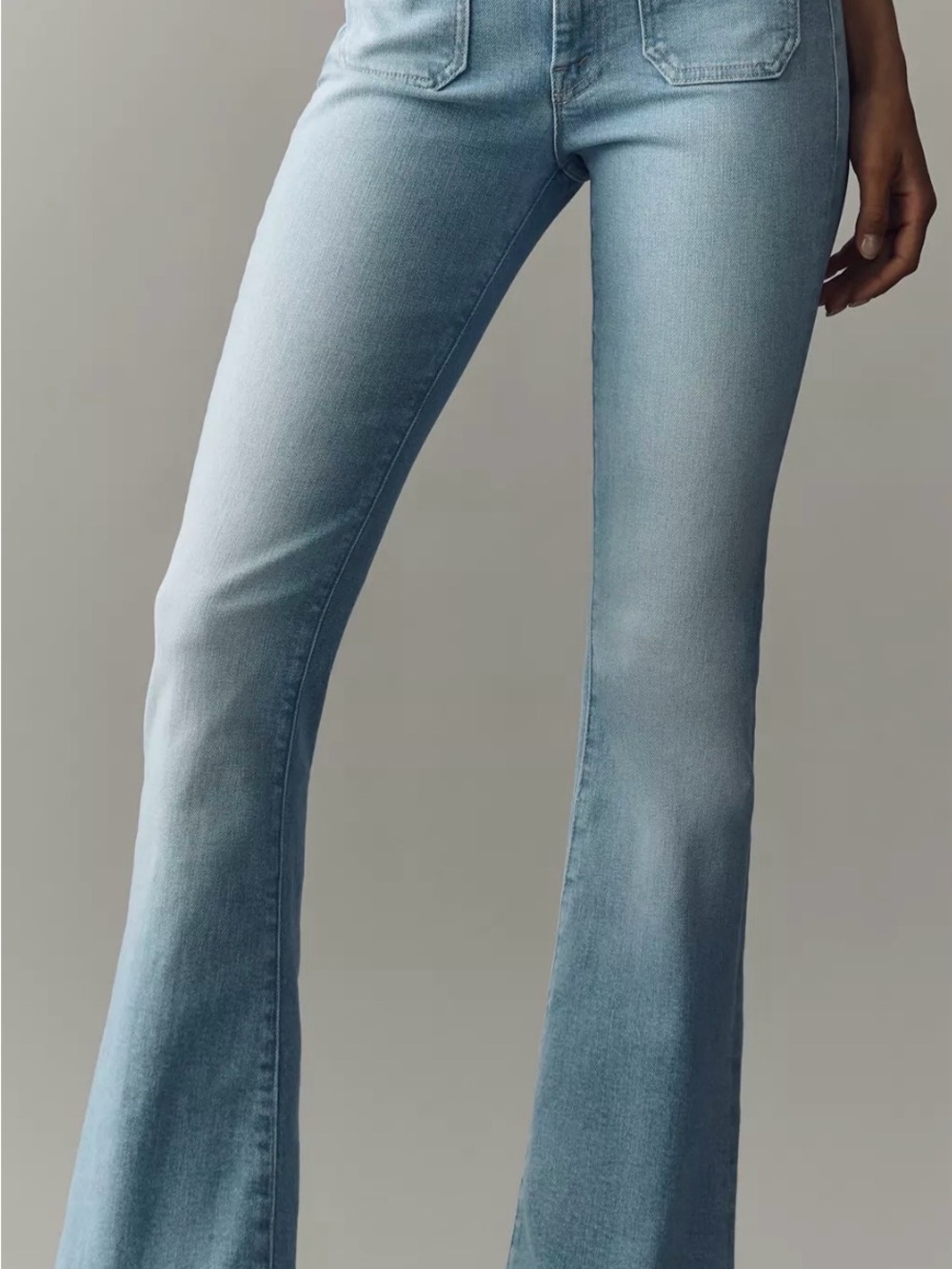 MOTHER Womens Flared Patch Pocket Weekender Mid-Rise Bootcut Jeans Size 23